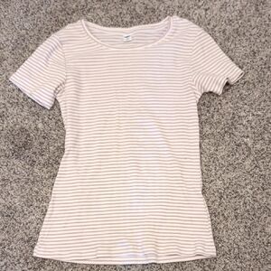 Striped White and Pink Women's Top